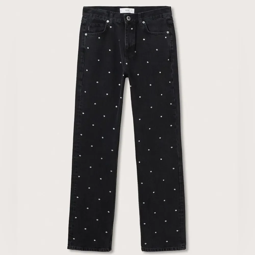 Mango Jewels Jeans Straight Festive New - Picture 2 of 5